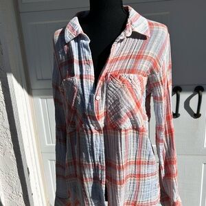 Sanctuary Multicolor Plaid Button Down Shirt
